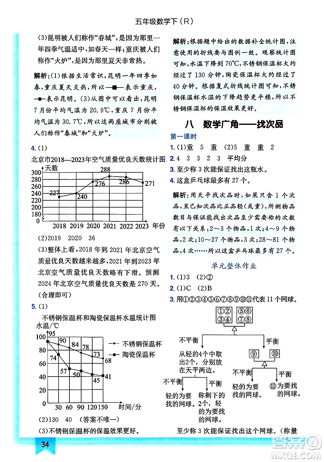 龍門書局2025年春黃岡小狀元作業(yè)本五年級數(shù)學(xué)下冊人教版浙江專版答案
