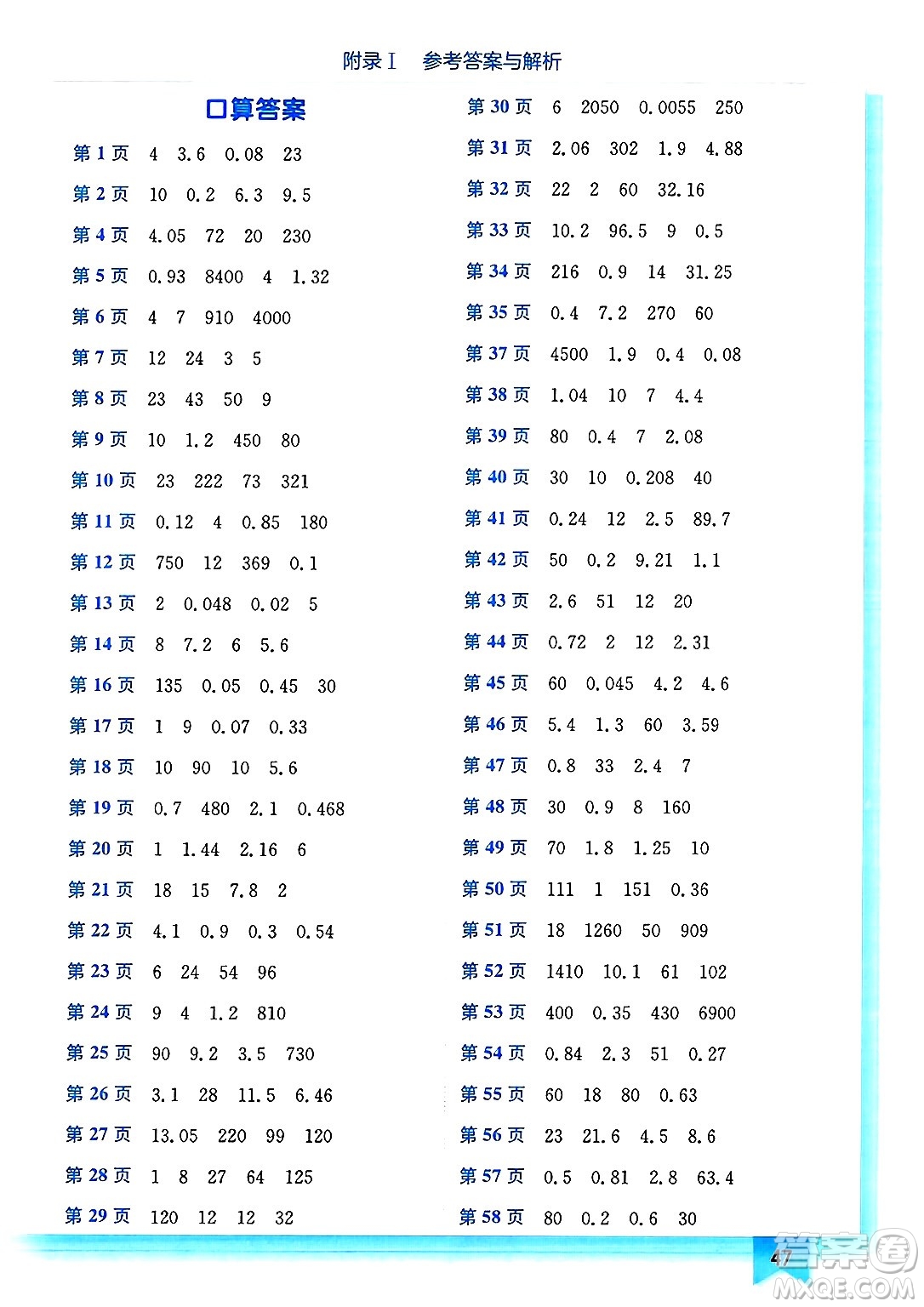龍門書局2025年春黃岡小狀元作業(yè)本五年級數(shù)學(xué)下冊人教版浙江專版答案