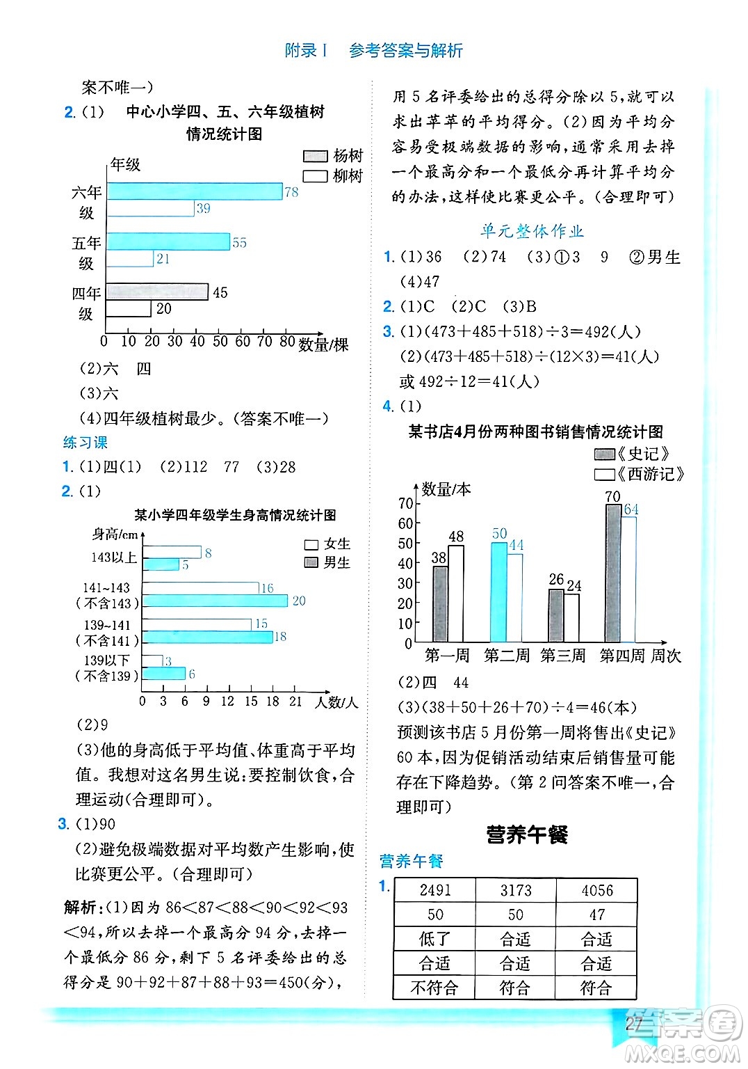 龍門書局2025年春黃岡小狀元作業(yè)本四年級數(shù)學下冊人教版浙江專版答案