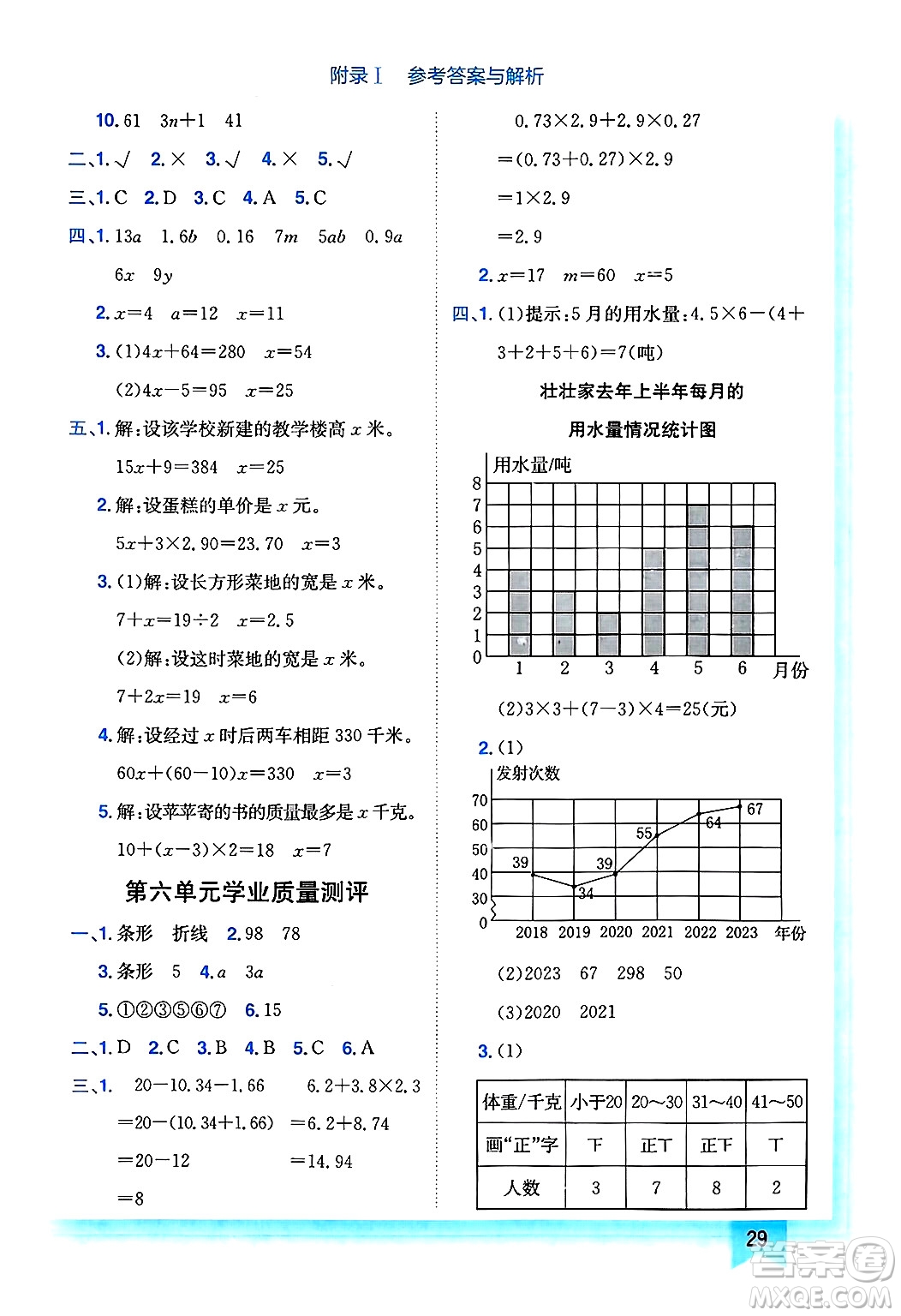 龍門書局2025年春黃岡小狀元作業(yè)本四年級數(shù)學(xué)下冊北師大版答案