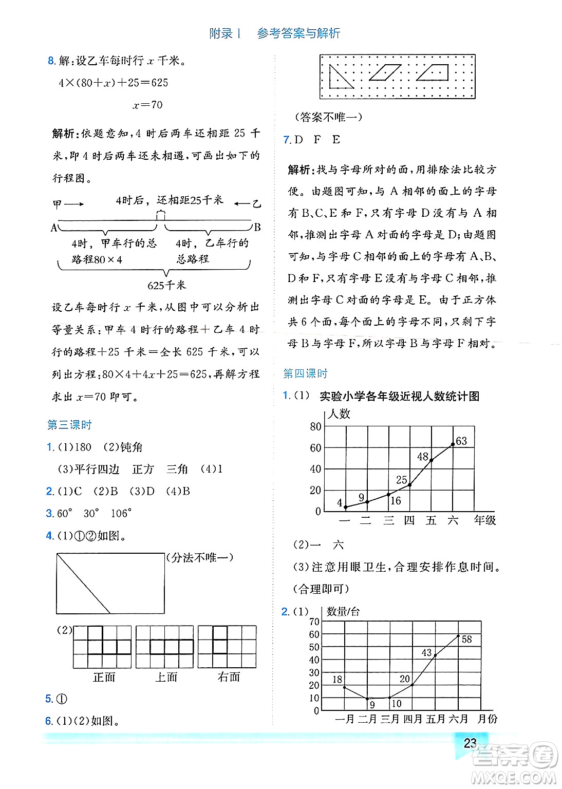 龍門(mén)書(shū)局2025年春黃岡小狀元作業(yè)本四年級(jí)數(shù)學(xué)下冊(cè)北師大版廣東專(zhuān)版答案