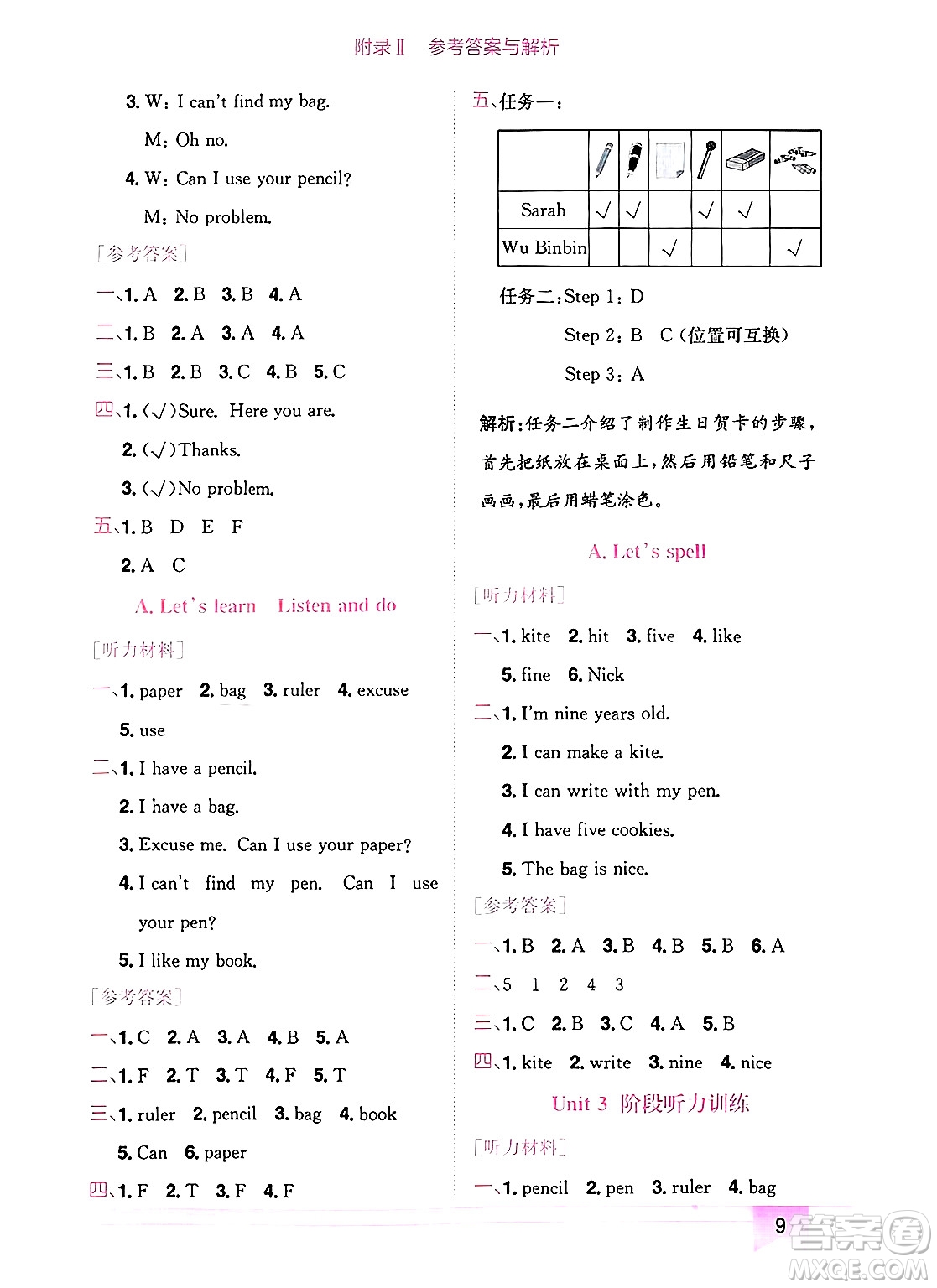 龍門書局2025年春黃岡小狀元作業(yè)本三年級(jí)英語(yǔ)下冊(cè)人教PEP版廣東專版答案