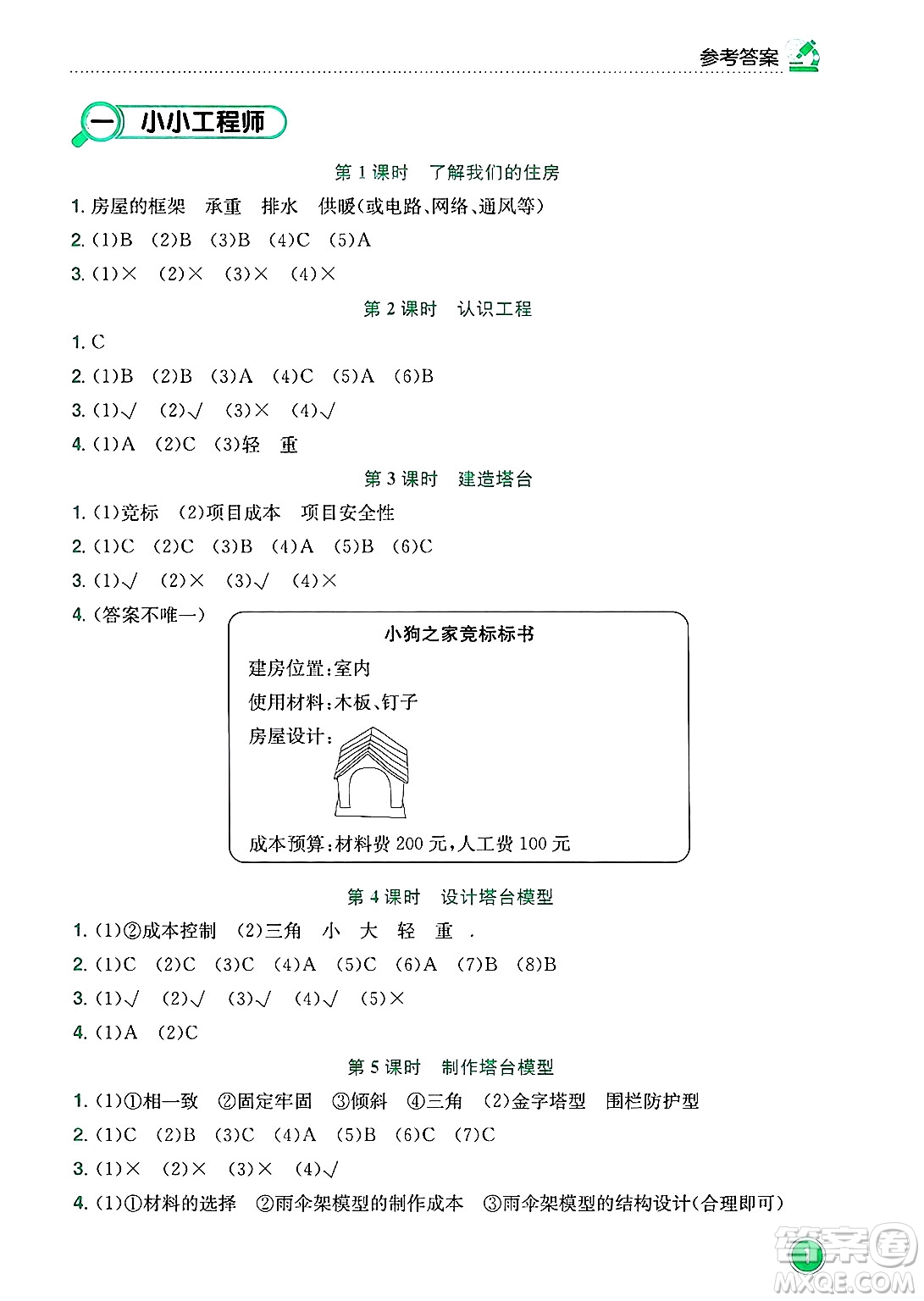 龍門書局2025年春黃岡小狀元作業(yè)本六年級科學下冊教科版答案