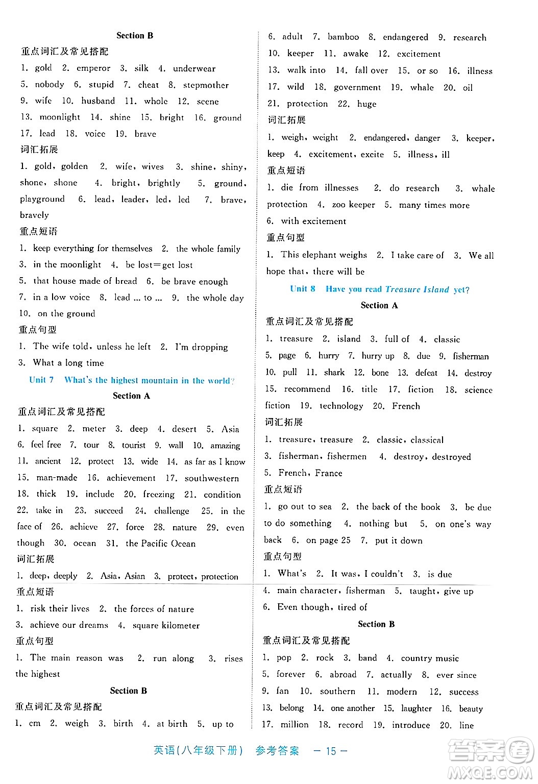 浙江工商大學(xué)出版社2025年春良品書業(yè)精彩練習(xí)就練這一本八年級(jí)英語下冊(cè)通用版答案