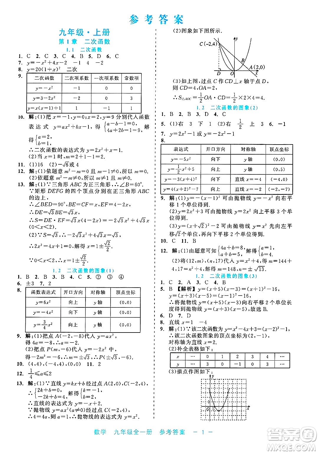 浙江工商大學(xué)出版社2025年春良品書業(yè)精彩練習(xí)就練這一本九年級(jí)數(shù)學(xué)下冊通用版答案