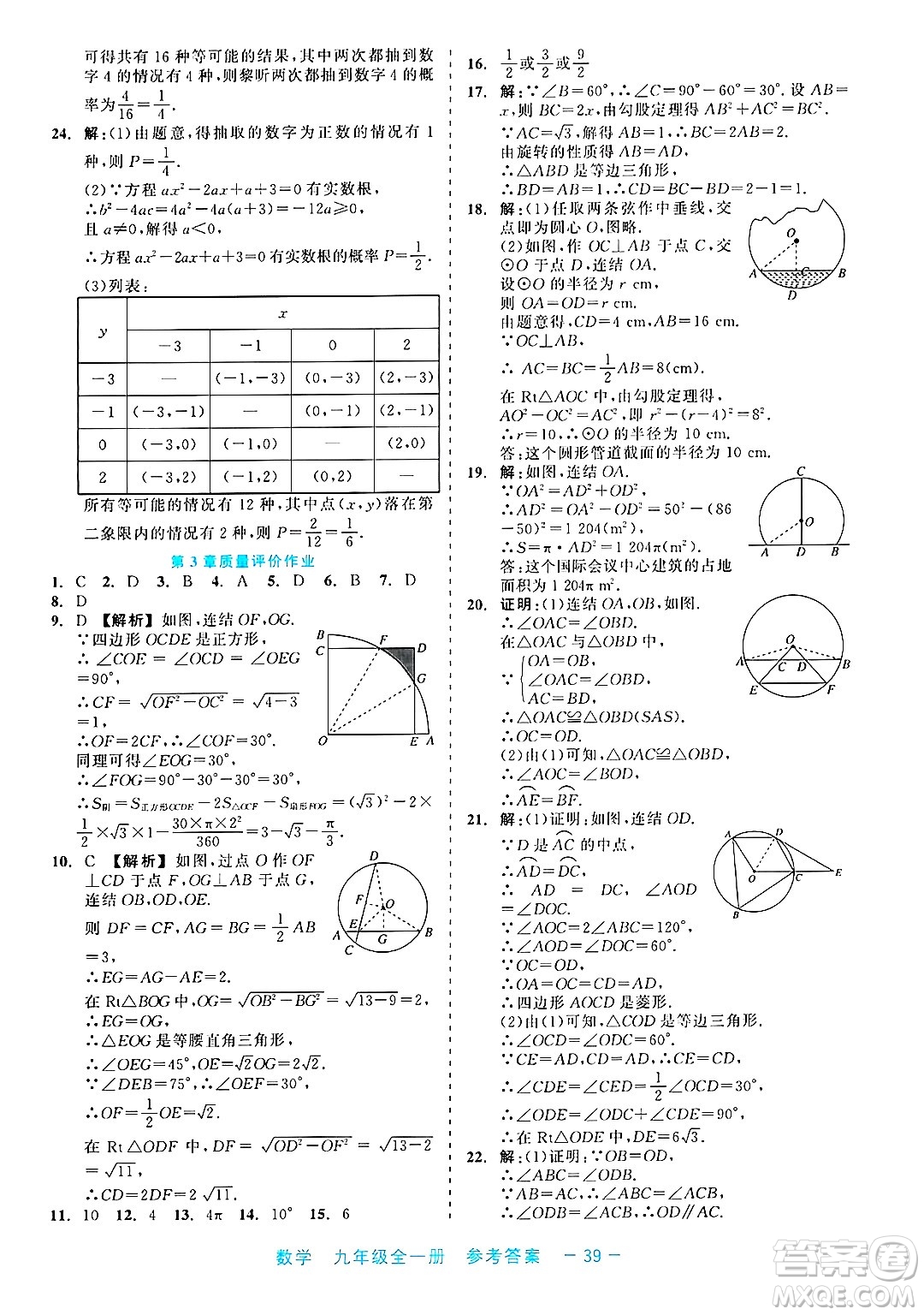 浙江工商大學(xué)出版社2025年春良品書業(yè)精彩練習(xí)就練這一本九年級(jí)數(shù)學(xué)下冊通用版答案