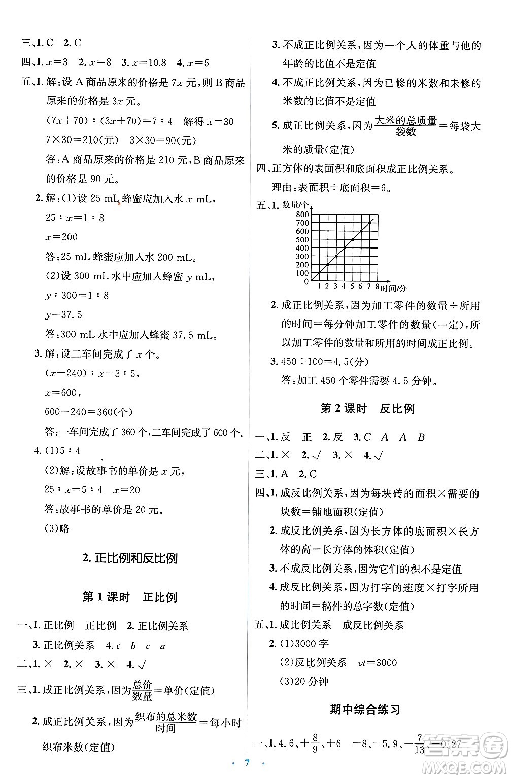 人民教育出版社2025年春人教金學(xué)典同步解析與測評學(xué)練考六年級數(shù)學(xué)下冊人教版答案