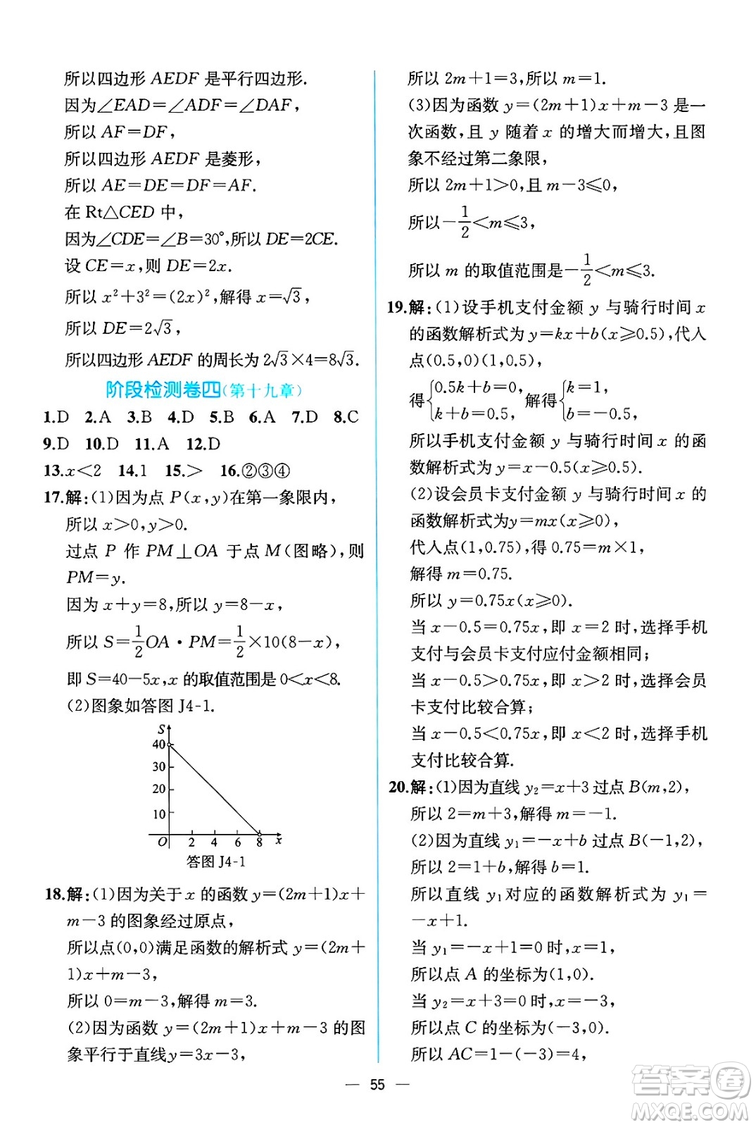 人民教育出版社2025年春人教金學(xué)典同步練習(xí)冊同步解析與測評八年級數(shù)學(xué)下冊人教版云南專版答案