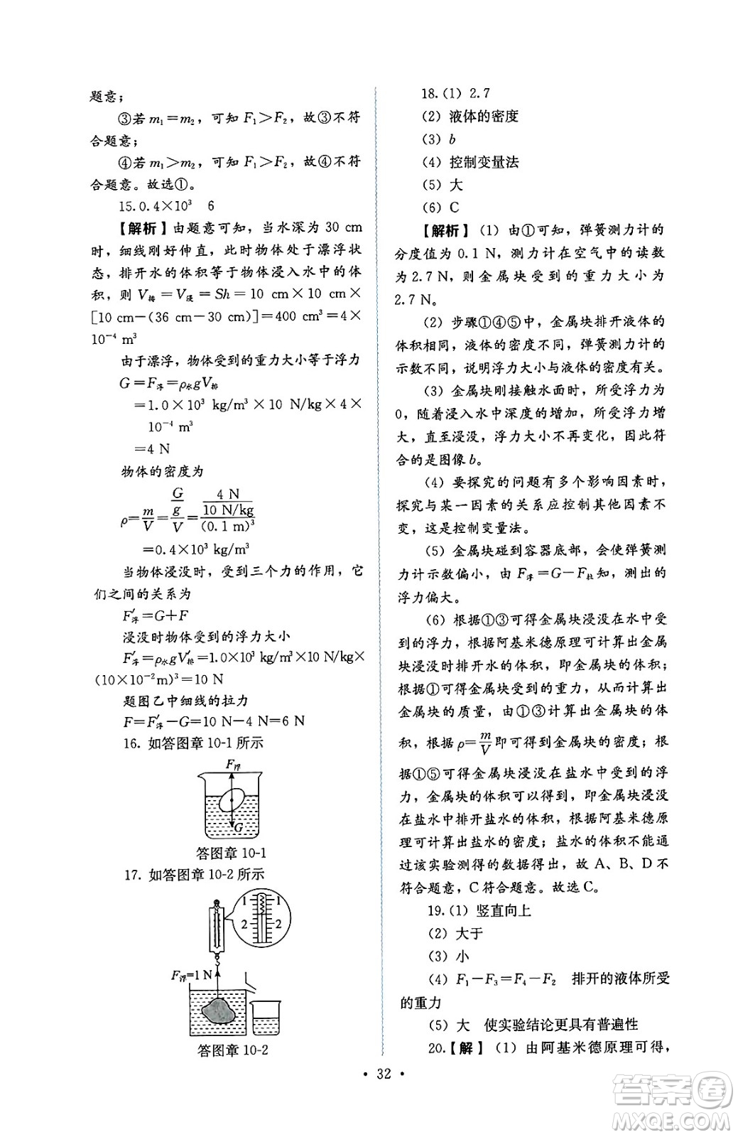 人民教育出版社2025年春人教金學(xué)典同步練習(xí)冊(cè)同步解析與測(cè)評(píng)八年級(jí)物理下冊(cè)人教版答案