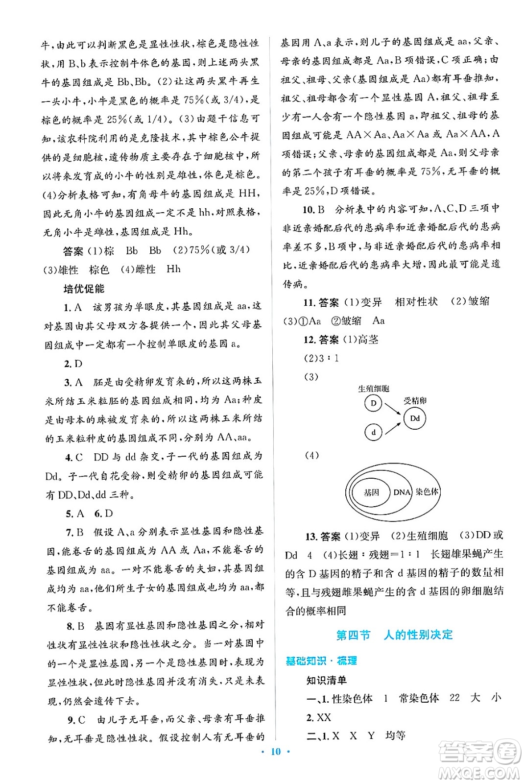 人民教育出版社2025年春人教金學(xué)典同步解析與測評學(xué)練考八年級生物下冊人教版吉林專版答案