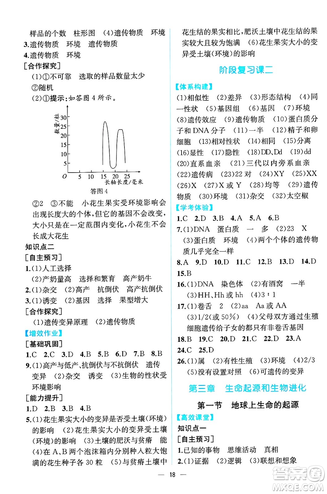 人民教育出版社2025年春人教金學(xué)典同步練習(xí)冊(cè)同步解析與測(cè)評(píng)八年級(jí)生物下冊(cè)人教版云南專版答案