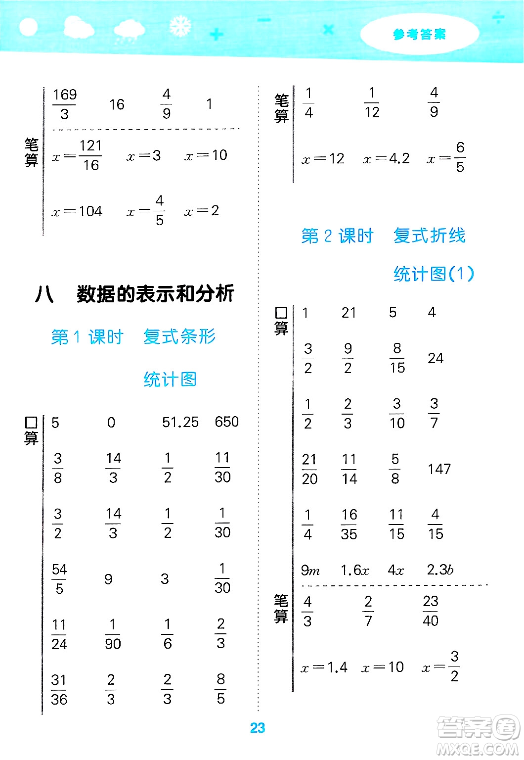 地質(zhì)出版社2025年春小兒郎小學(xué)口算大通關(guān)五年級(jí)數(shù)學(xué)下冊(cè)北師大版答案