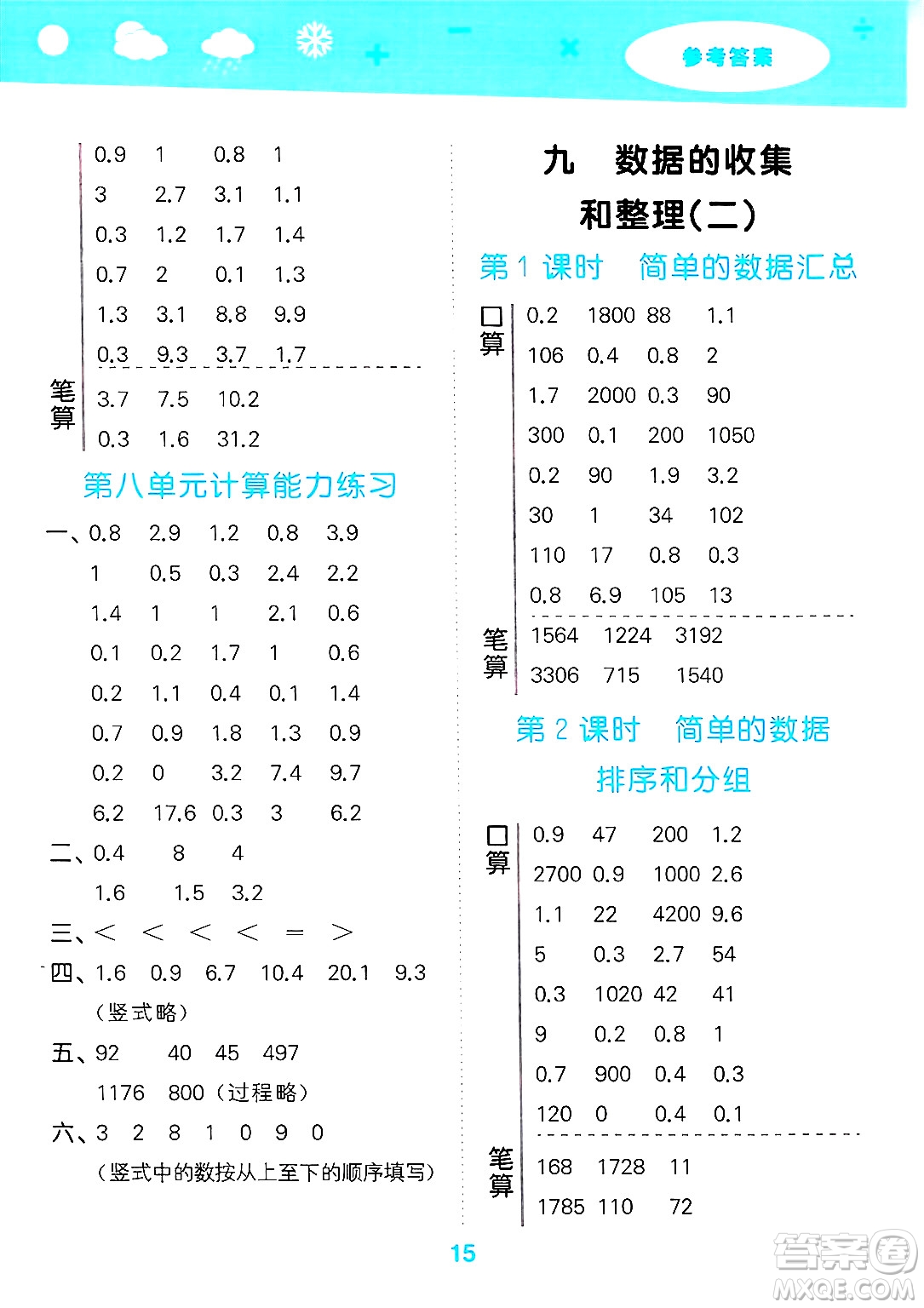 地質(zhì)出版社2025年春小兒郎小學(xué)口算大通關(guān)三年級(jí)數(shù)學(xué)下冊(cè)蘇教版答案