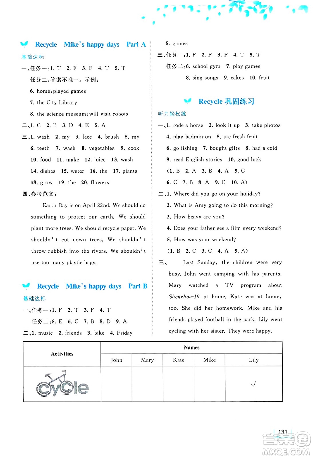 廣西師范大學(xué)出版社2025年春新課程學(xué)習(xí)與測(cè)評(píng)同步學(xué)習(xí)六年級(jí)英語(yǔ)下冊(cè)人教版答案