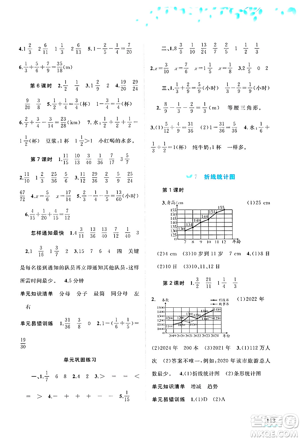廣西師范大學出版社2025年春新課程學習與測評同步學習五年級數學下冊人教版答案
