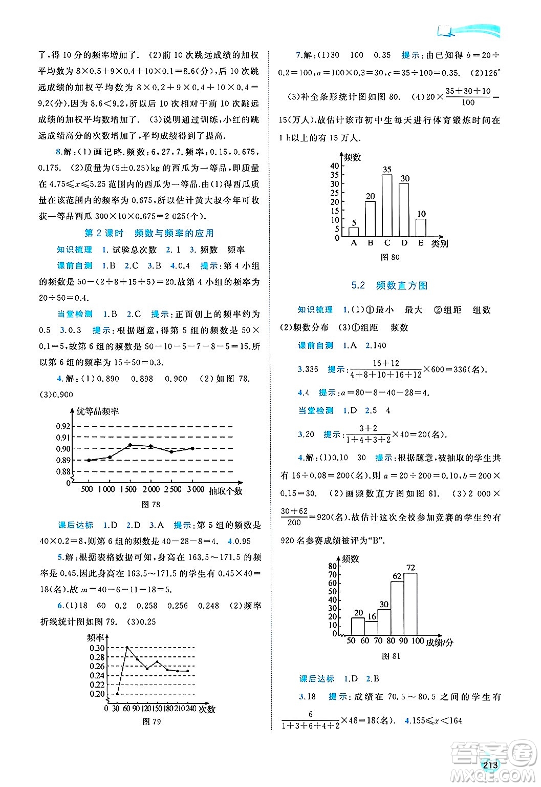 廣西師范大學出版社2025年春新課程學習與測評同步學習八年級數(shù)學下冊湘教版答案