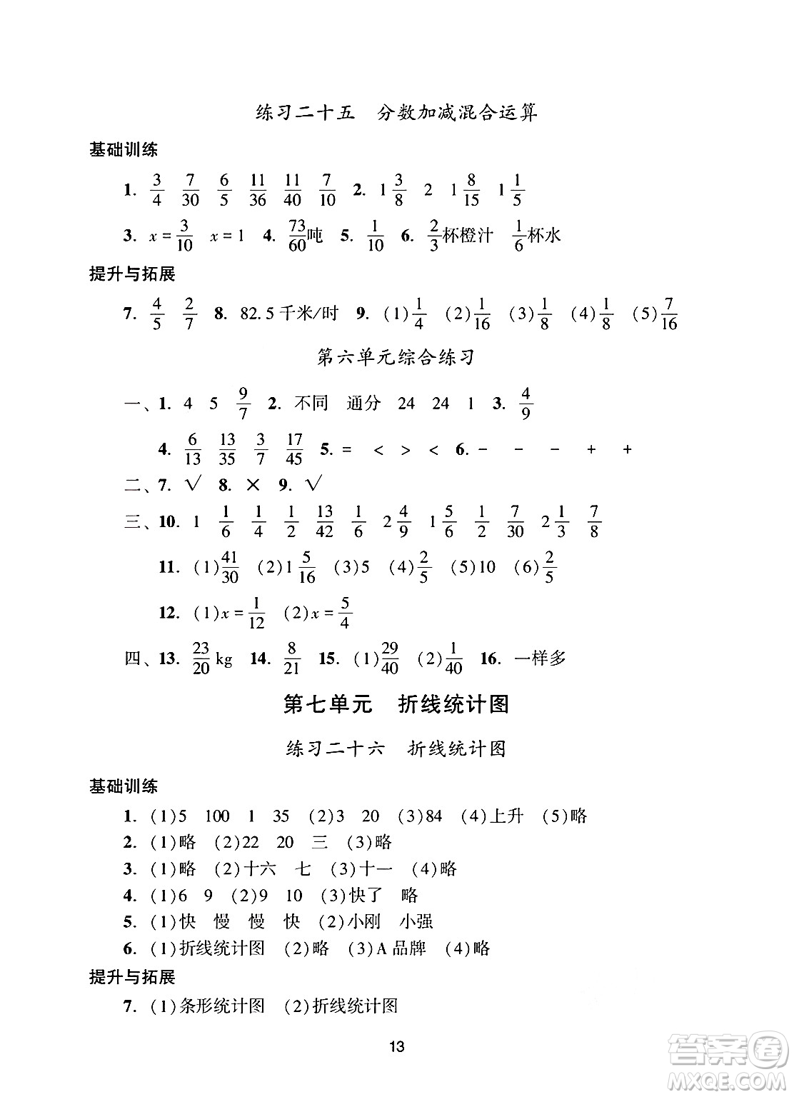廣州出版社2025年春陽(yáng)光學(xué)業(yè)評(píng)價(jià)五年級(jí)數(shù)學(xué)下冊(cè)人教版答案