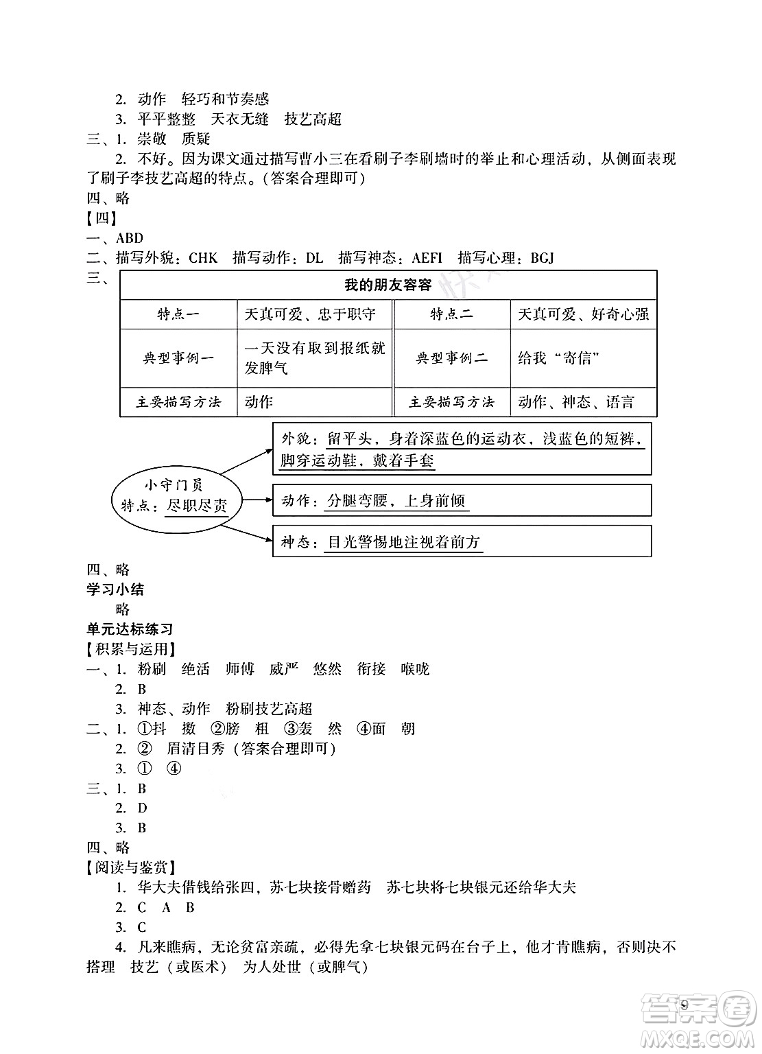 廣州出版社2025年春陽(yáng)光學(xué)業(yè)評(píng)價(jià)五年級(jí)語(yǔ)文下冊(cè)人教版答案