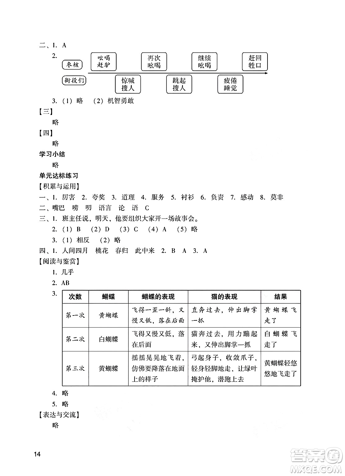 廣州出版社2025年春陽光學(xué)業(yè)評價(jià)三年級語文下冊人教版答案