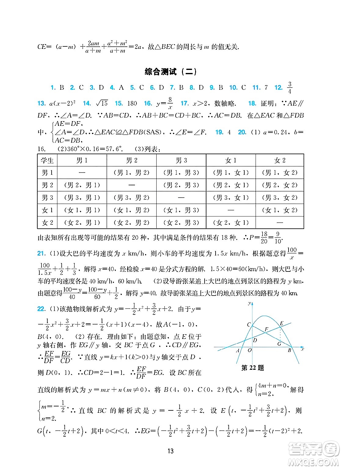 廣州出版社2025年春陽光學(xué)業(yè)評價九年級數(shù)學(xué)下冊人教版答案