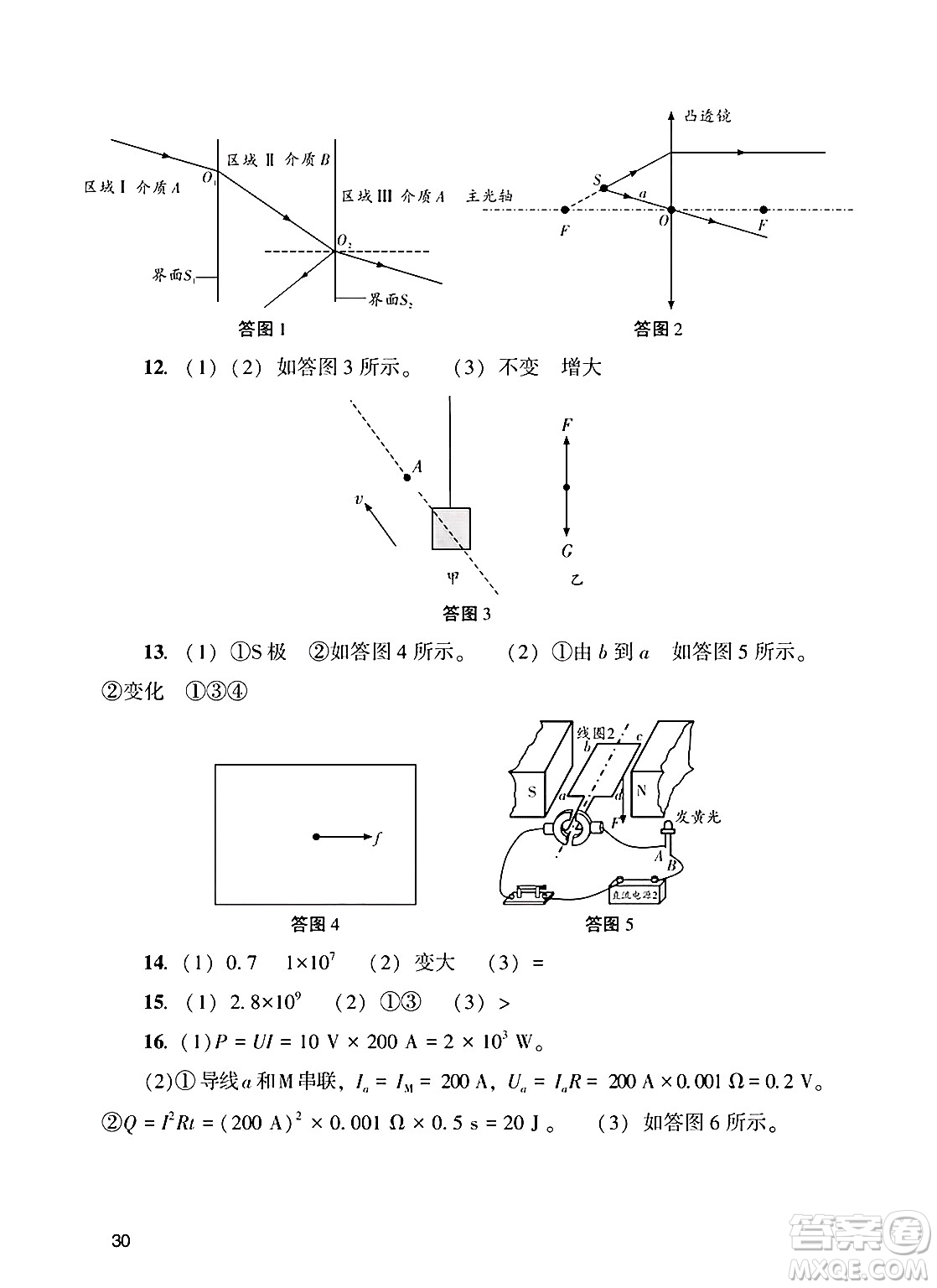 廣州出版社2025年春陽(yáng)光學(xué)業(yè)評(píng)價(jià)九年級(jí)物理下冊(cè)人教版答案