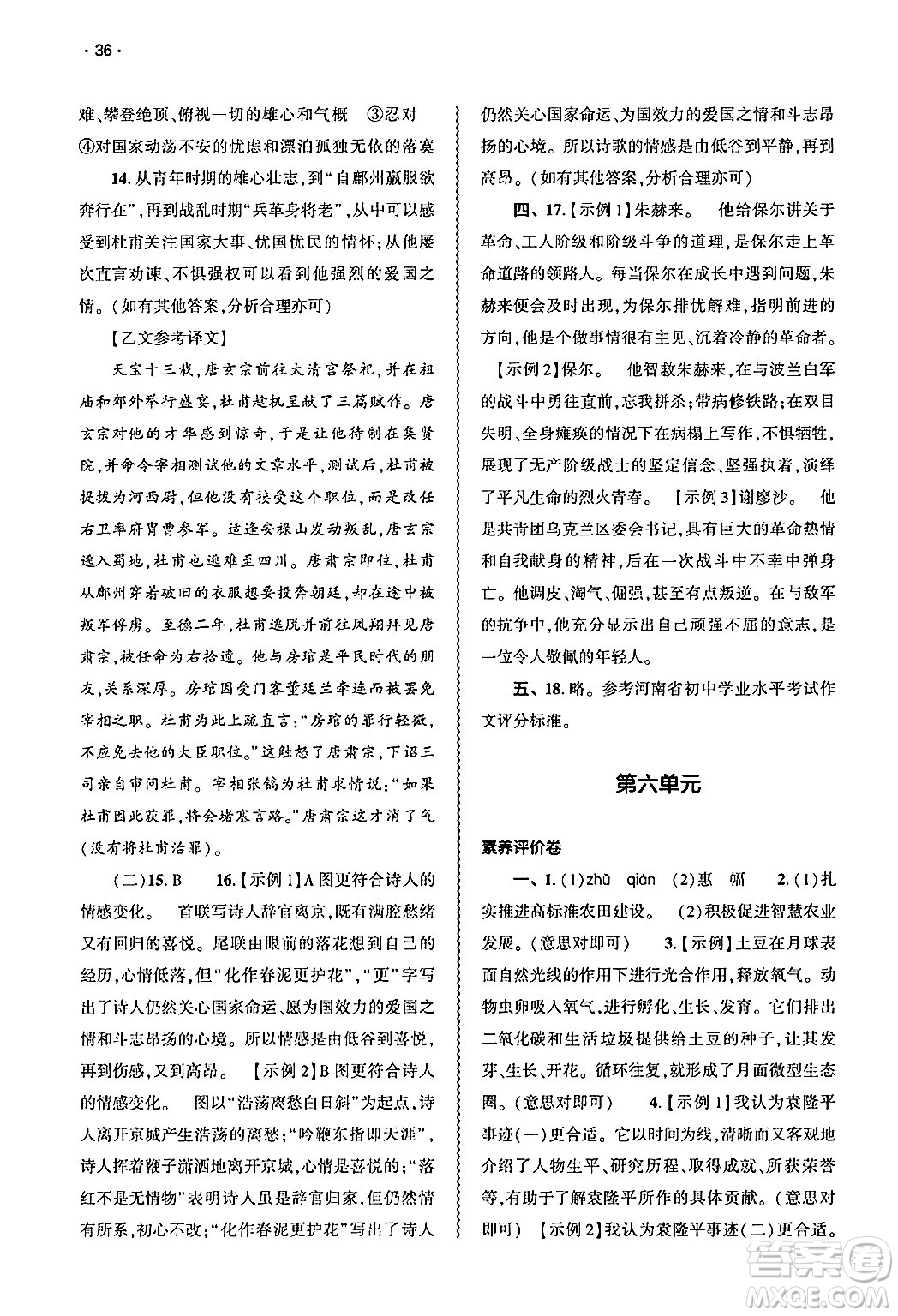 大象出版社2025年春基礎(chǔ)訓(xùn)練七年級(jí)語(yǔ)文下冊(cè)人教版答案