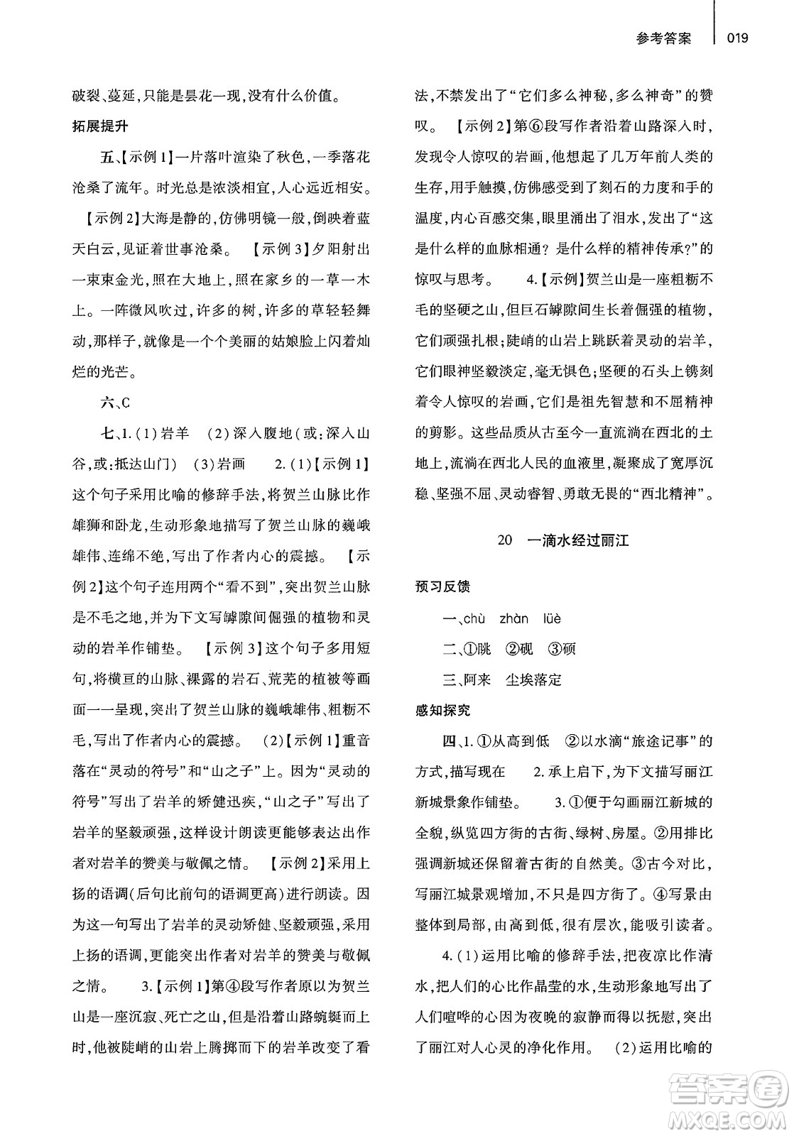 大象出版社2025年春基礎(chǔ)訓(xùn)練八年級(jí)語(yǔ)文下冊(cè)人教版答案