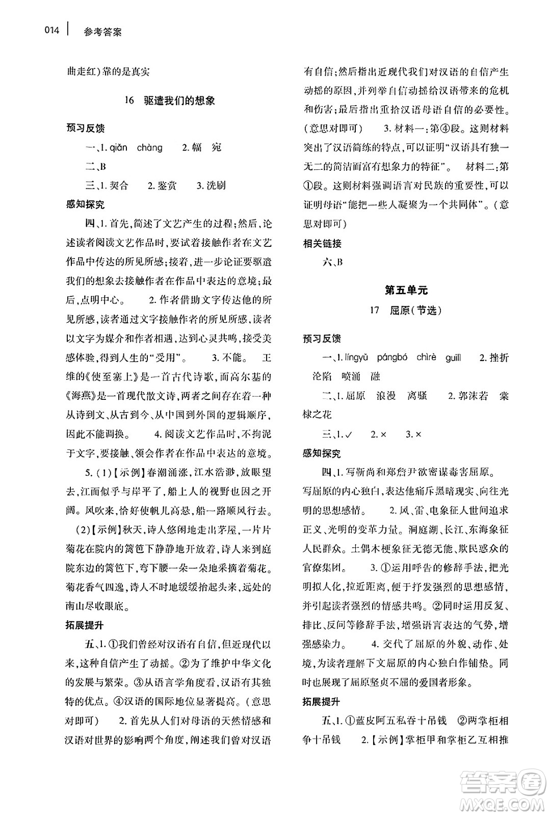 大象出版社2025年春基礎(chǔ)訓(xùn)練九年級(jí)語文下冊(cè)人教版答案