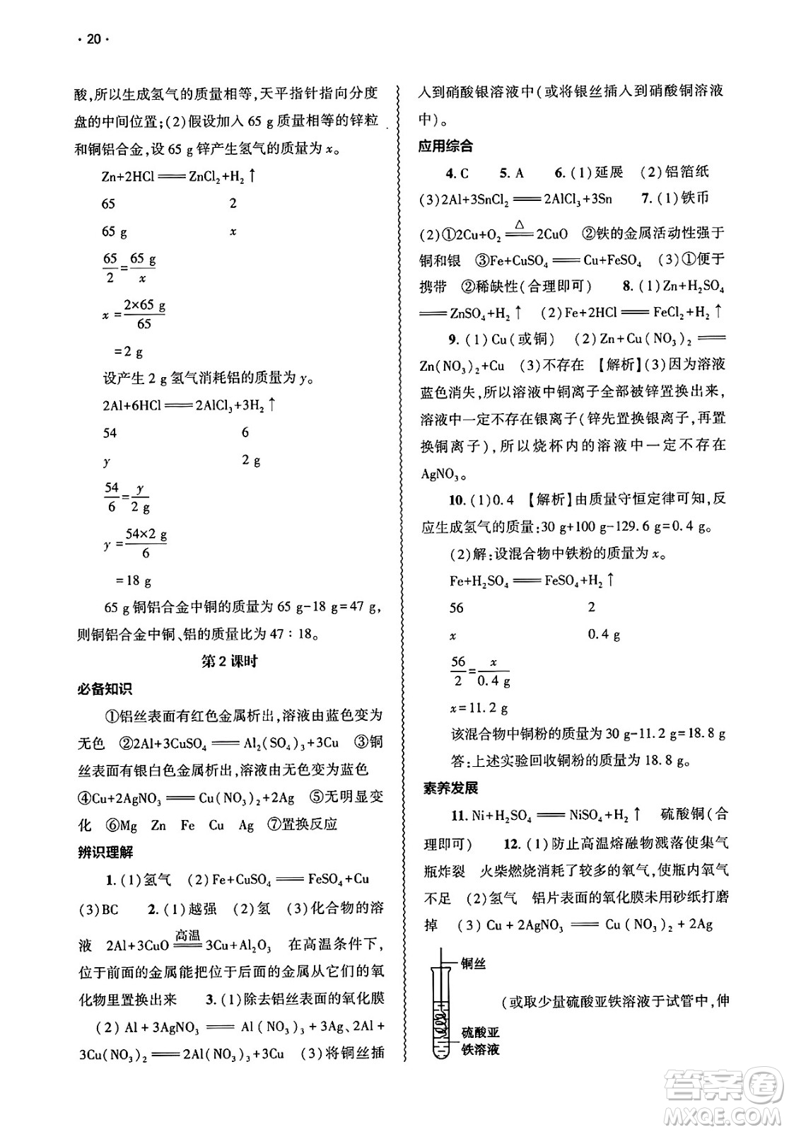 大象出版社2025年春基礎(chǔ)訓(xùn)練九年級(jí)化學(xué)下冊(cè)人教版答案