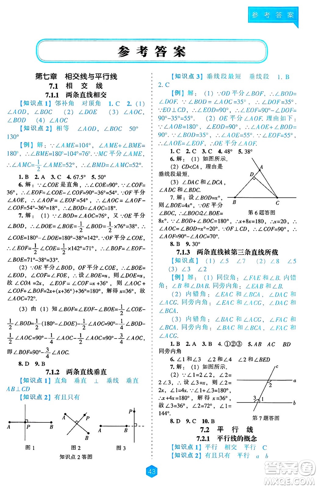 遼海出版社2025年春新課程能力培養(yǎng)七年級數(shù)學下冊人教版答案