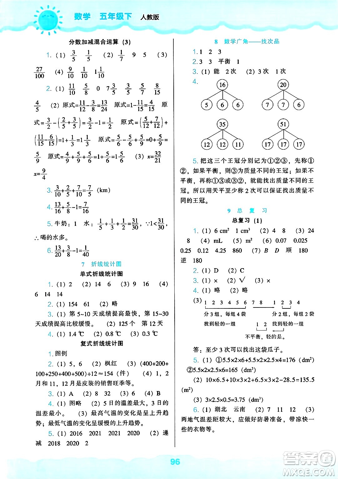 遼海出版社2025年春新課程能力培養(yǎng)五年級(jí)數(shù)學(xué)下冊(cè)人教版答案