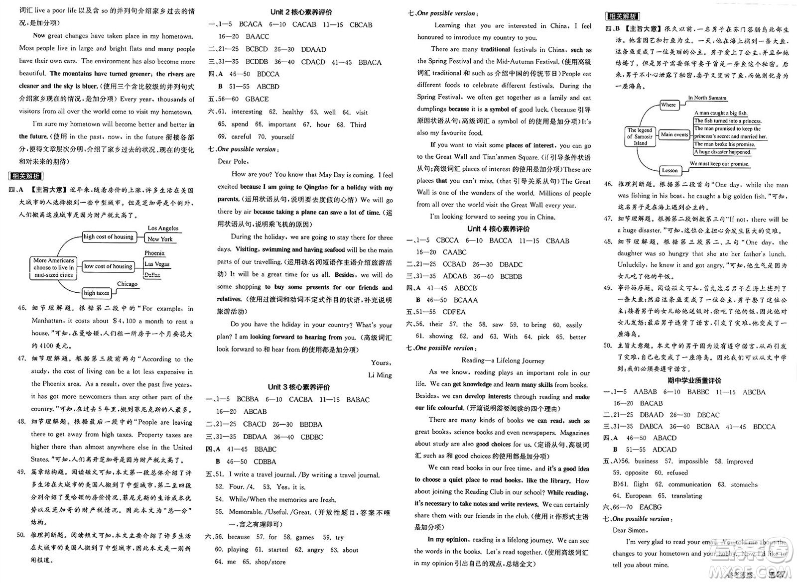 天津人民出版社2025年春全品作業(yè)本八年級(jí)英語(yǔ)下冊(cè)譯林牛津版江蘇徐州專版答案