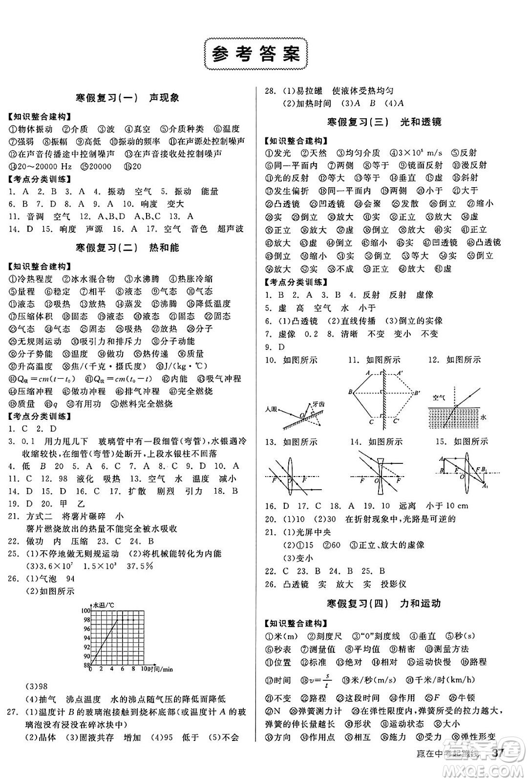 陽光出版社2025年春全品作業(yè)本九年級物理下冊蘇科版江蘇專版答案