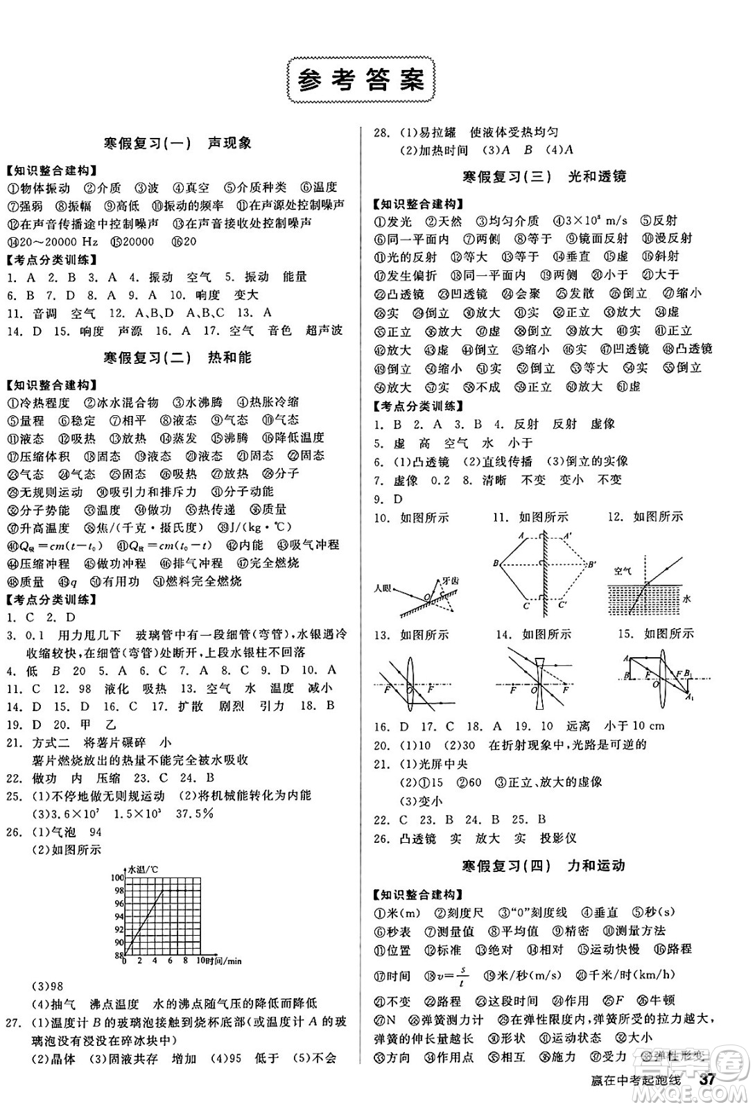 北京時代華文書局2025年春全品作業(yè)本九年級物理下冊蘇科版陜西專版答案