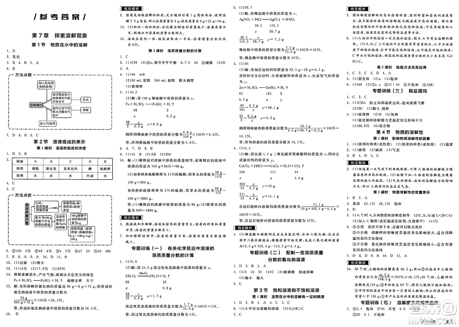 北京時(shí)代華文書局2025年春全品作業(yè)本九年級(jí)化學(xué)下冊(cè)滬教版答案