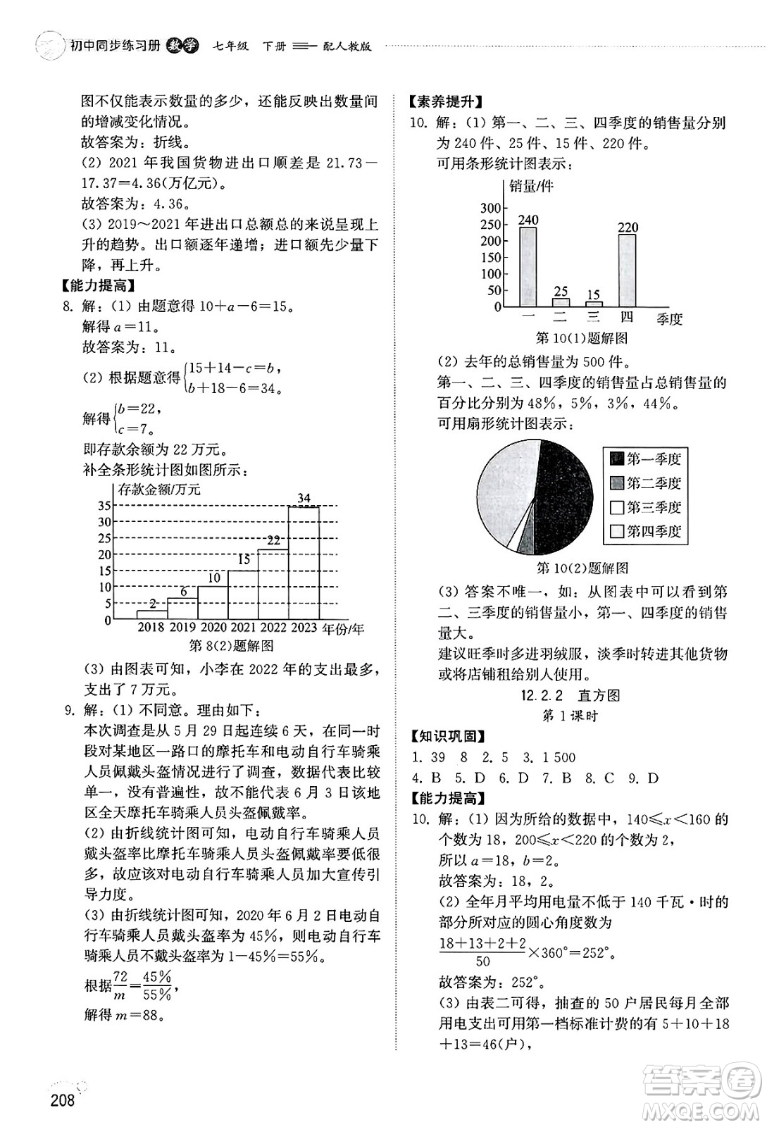 山東教育出版社2025年春初中同步練習(xí)冊七年級數(shù)學(xué)下冊人教版山東專版答案