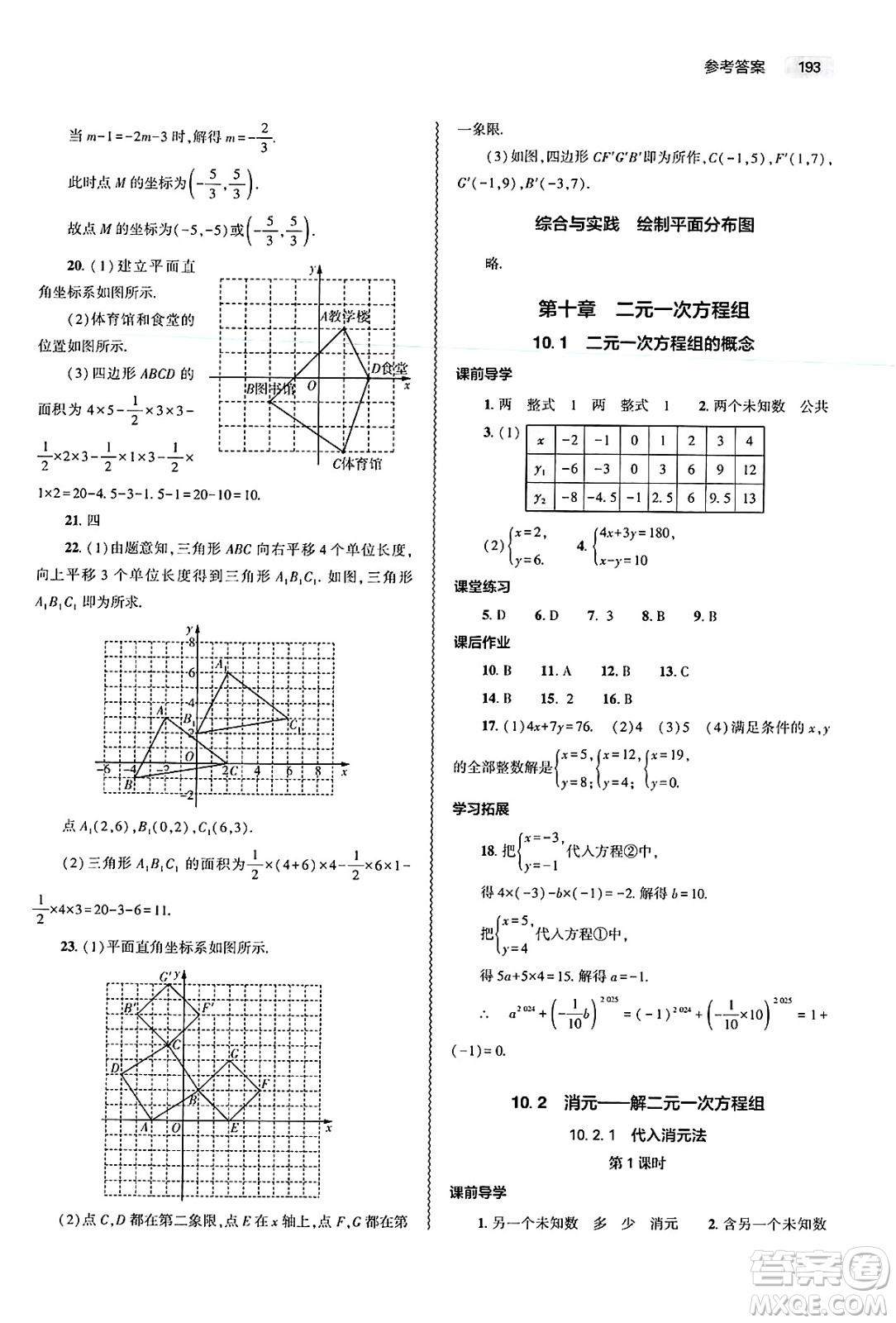 大象出版社2025年春初中同步練習(xí)冊七年級數(shù)學(xué)下冊人教版山東專版答案