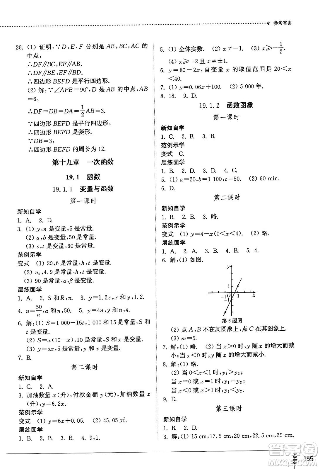 山東教育出版社2025年春初中同步練習冊八年級數(shù)學下冊人教版山東專版答案