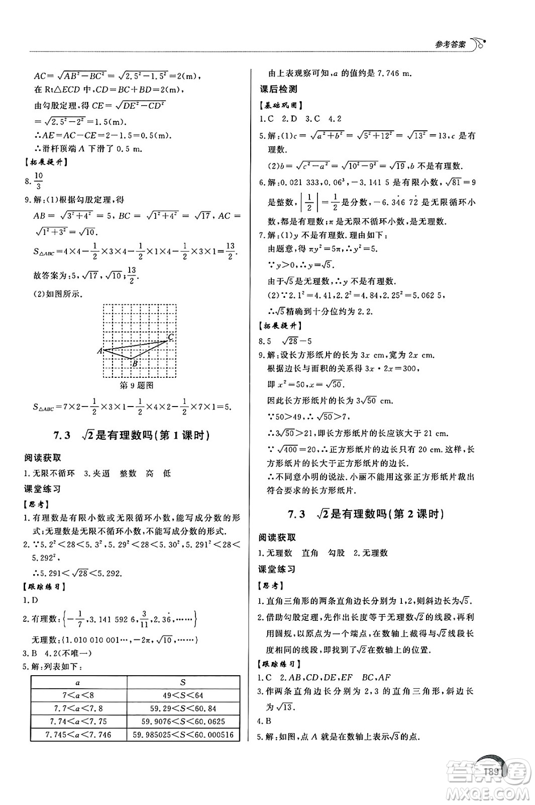 泰山出版社2025年春初中同步練習(xí)冊(cè)八年級(jí)數(shù)學(xué)下冊(cè)青島版答案