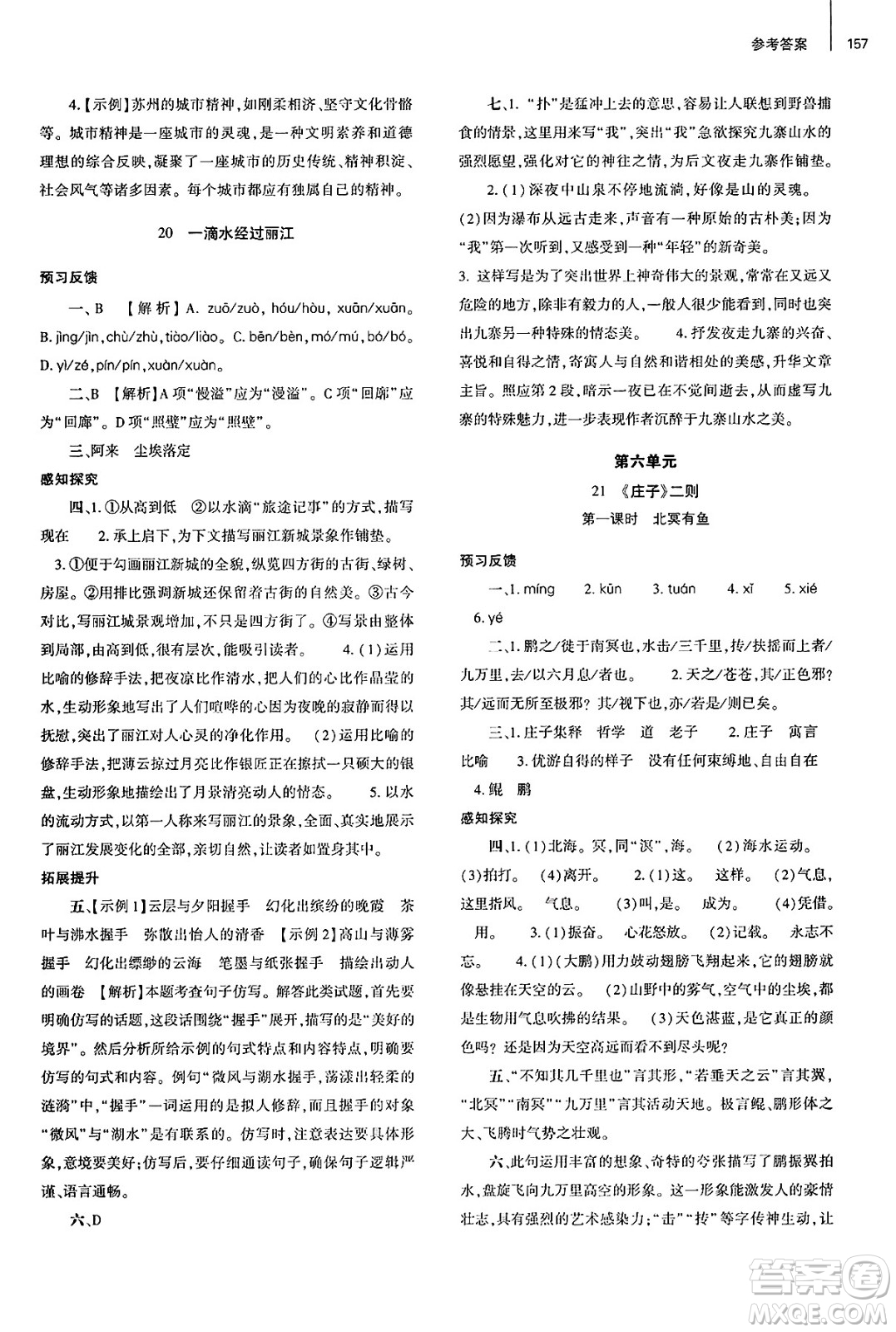 大象出版社2025年春初中同步練習冊八年級語文下冊人教版山東專版答案
