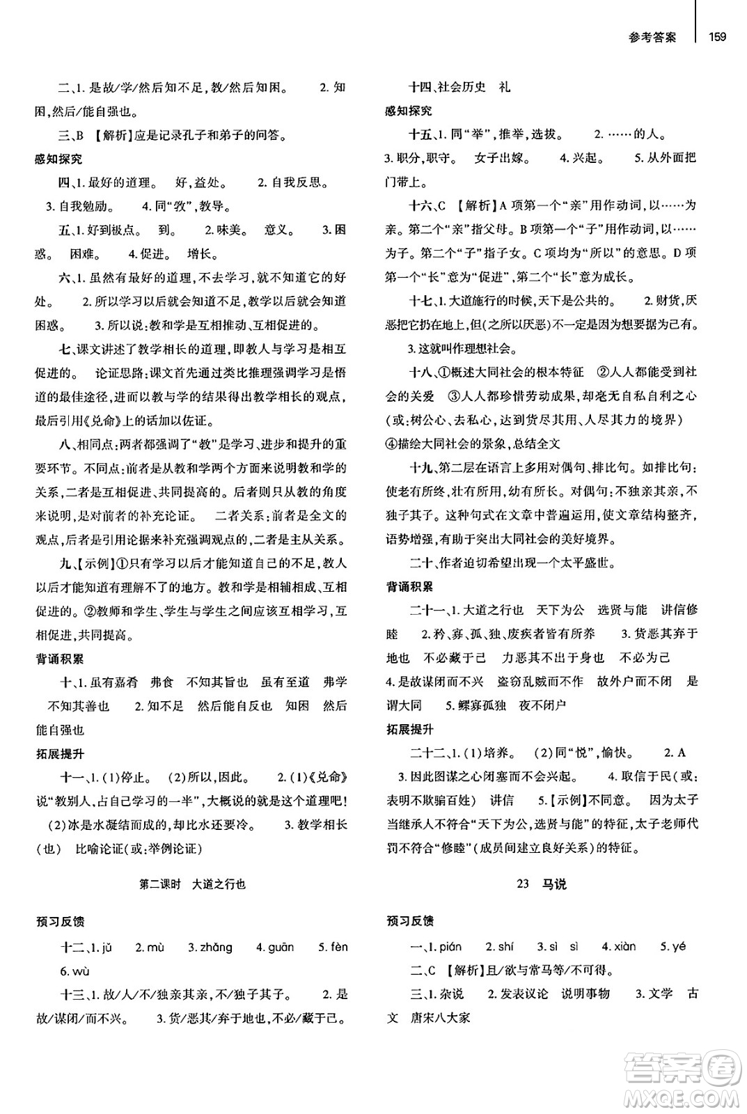 大象出版社2025年春初中同步練習冊八年級語文下冊人教版山東專版答案