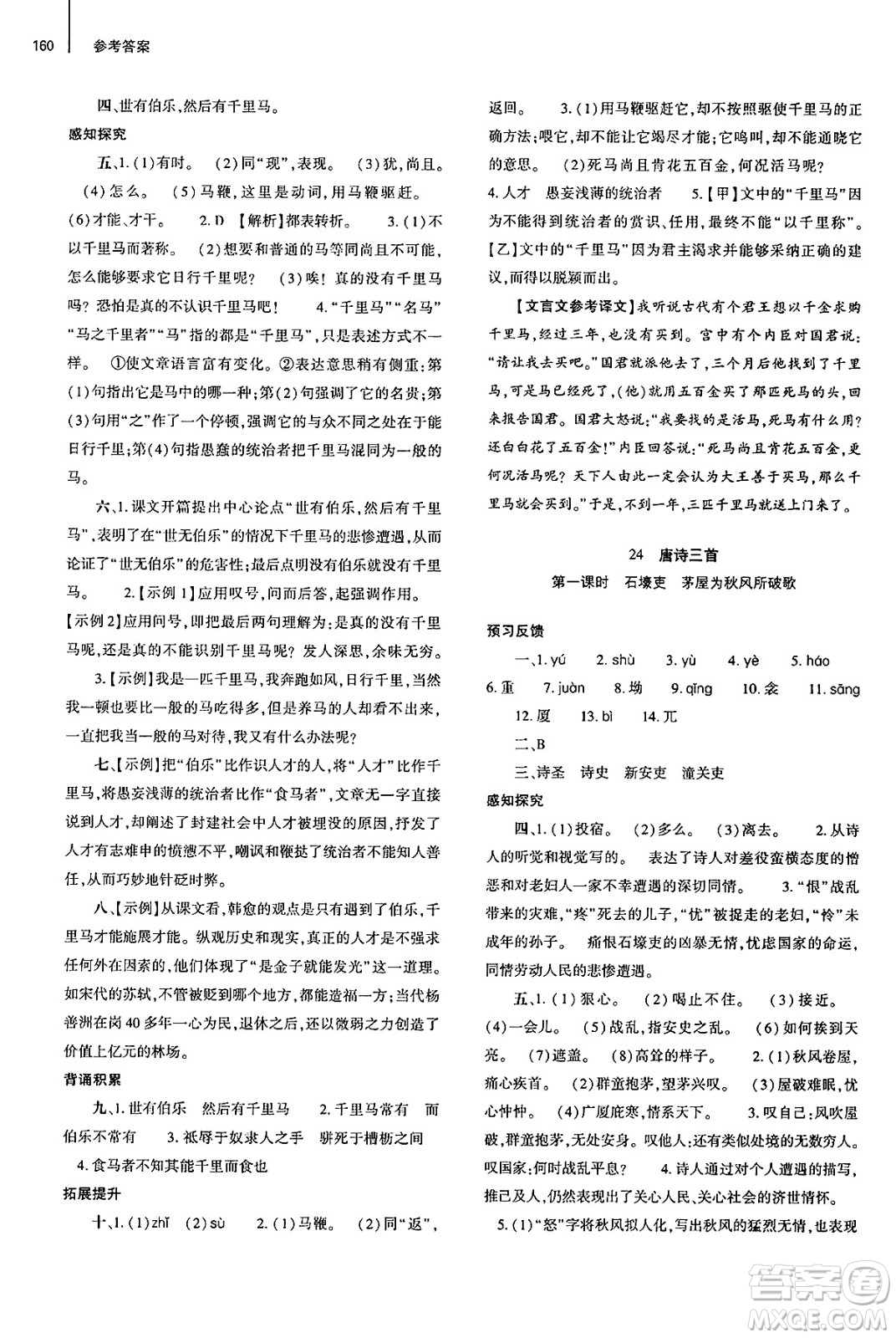 大象出版社2025年春初中同步練習冊八年級語文下冊人教版山東專版答案