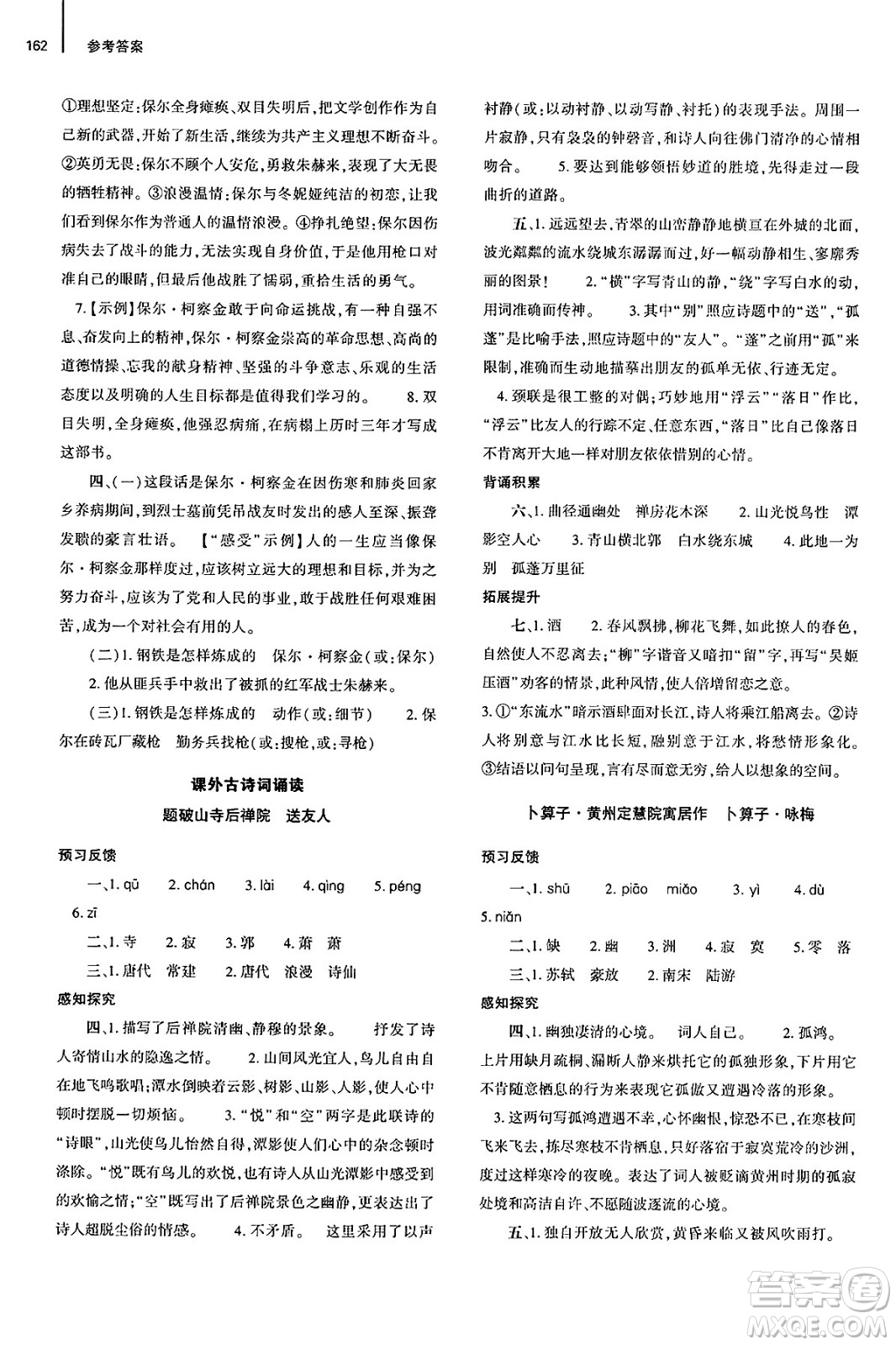 大象出版社2025年春初中同步練習冊八年級語文下冊人教版山東專版答案