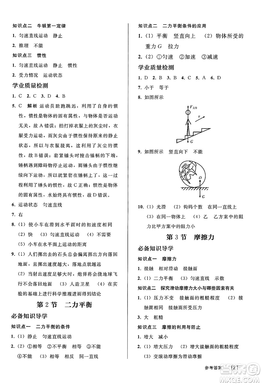 人民教育出版社2025年春初中同步練習冊八年級物理下冊人教版答案