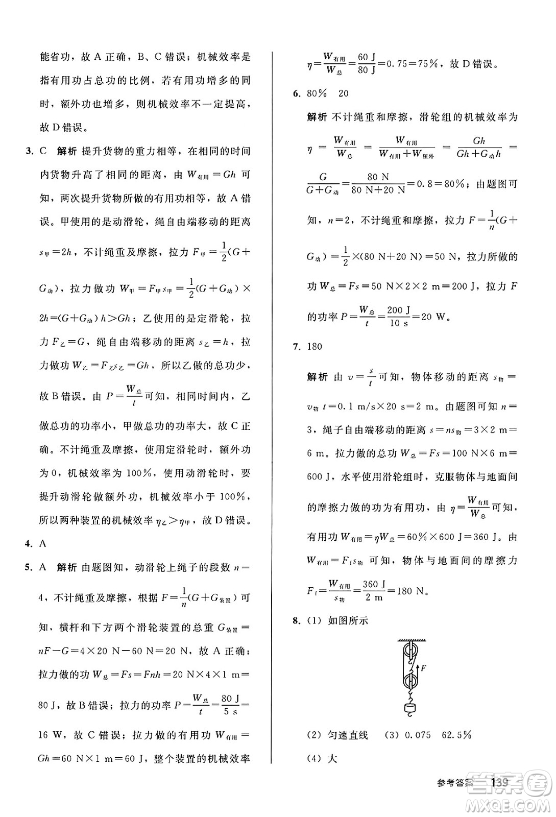 人民教育出版社2025年春初中同步練習冊八年級物理下冊人教版答案