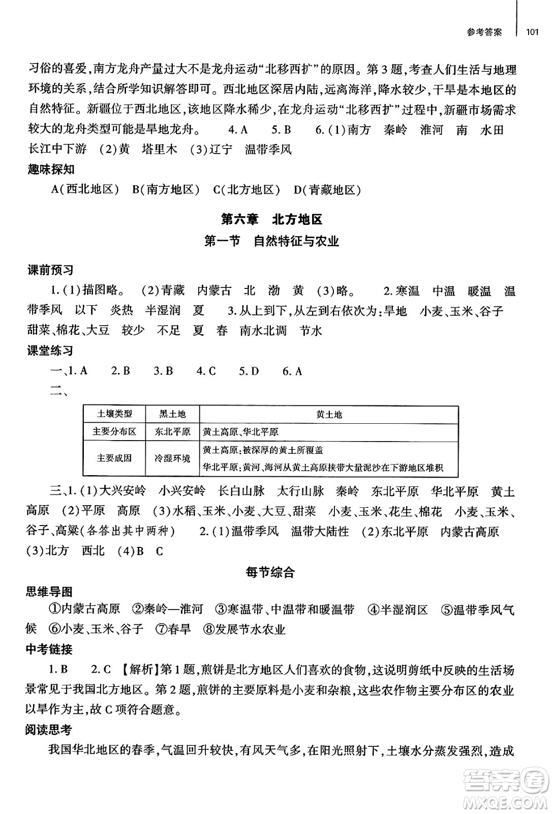 大象出版社2025年春初中同步練習(xí)冊八年級地理下冊人教版山東專版答案