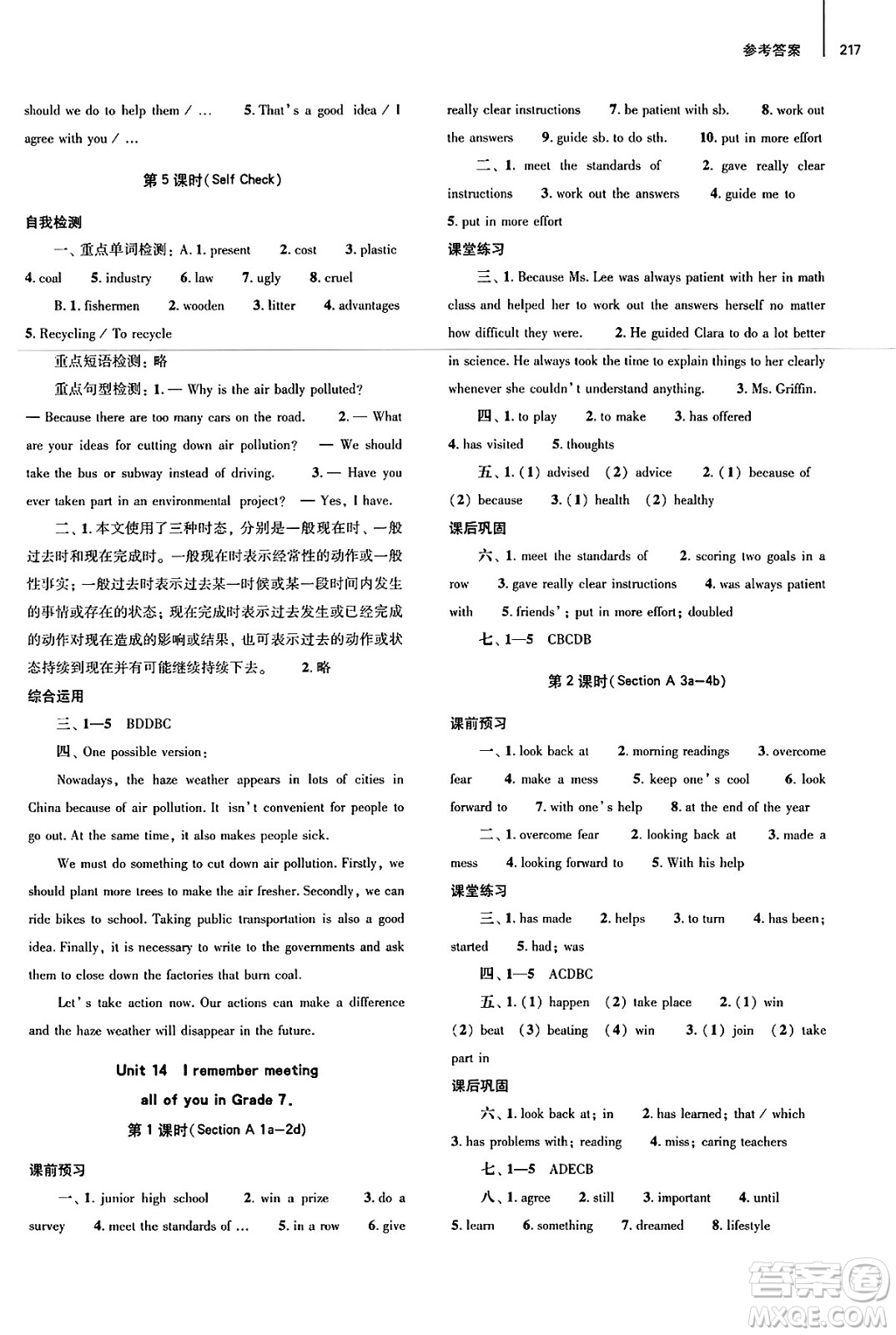 大象出版社2025年春初中同步練習冊九年級英語下冊人教版山東專版答案