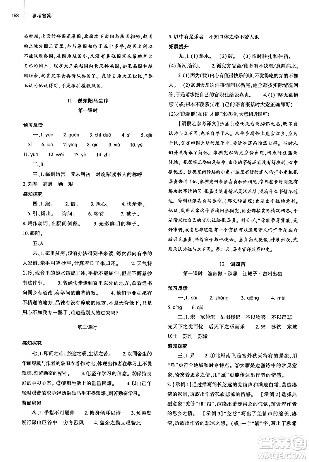 大象出版社2025年春初中同步練習(xí)冊九年級語文下冊人教版山東專版答案