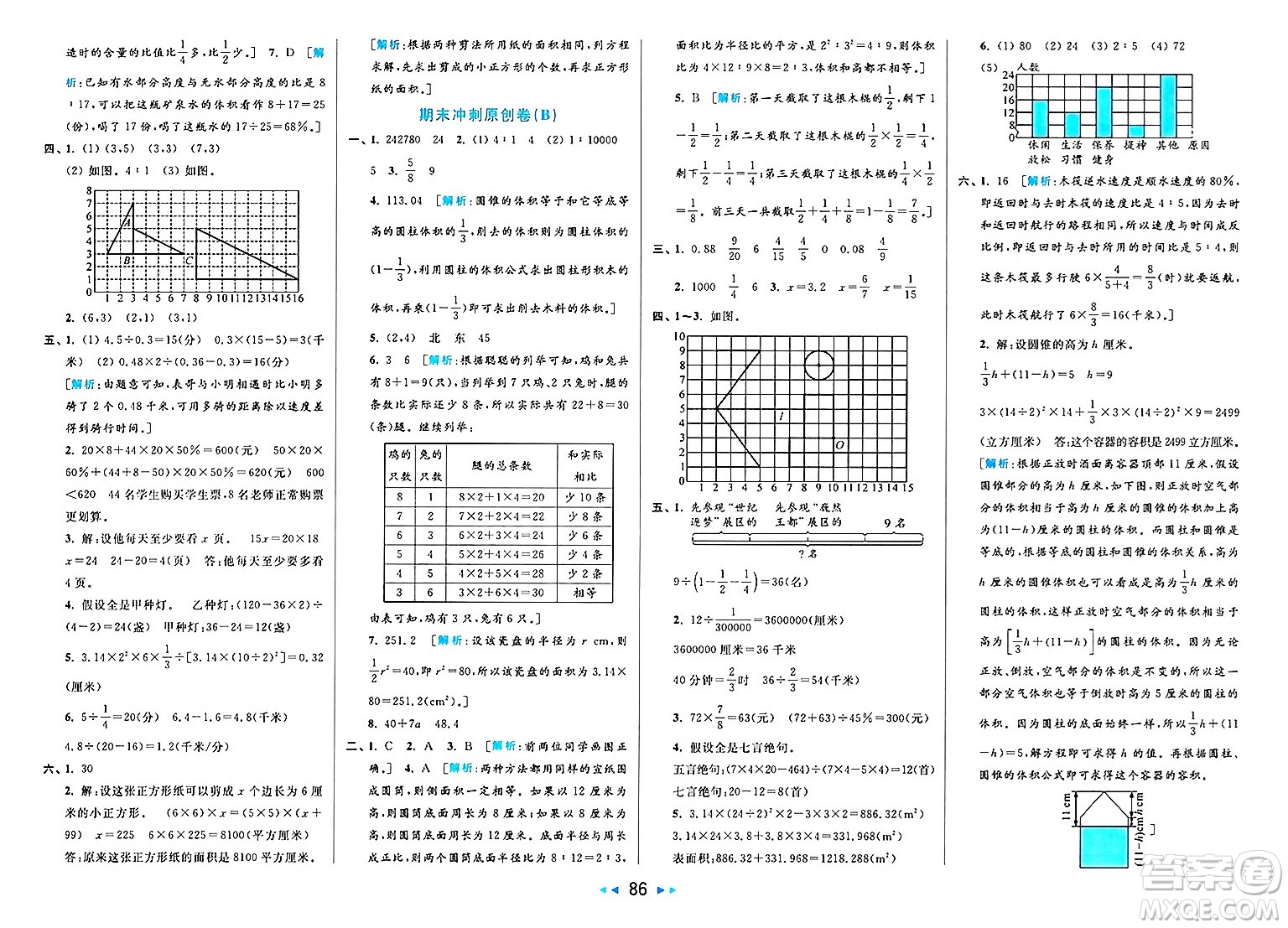 北京教育出版社2025年春亮點(diǎn)給力大試卷六年級(jí)數(shù)學(xué)下冊(cè)江蘇版答案