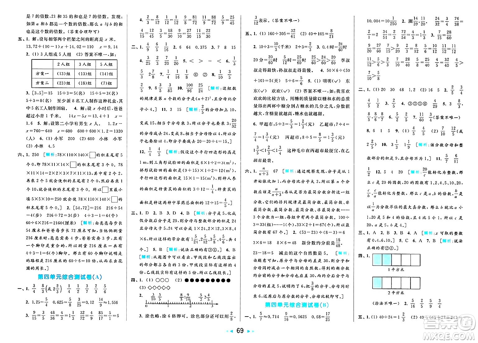北京教育出版社2025年春亮點(diǎn)給力大試卷五年級(jí)數(shù)學(xué)下冊(cè)江蘇版答案